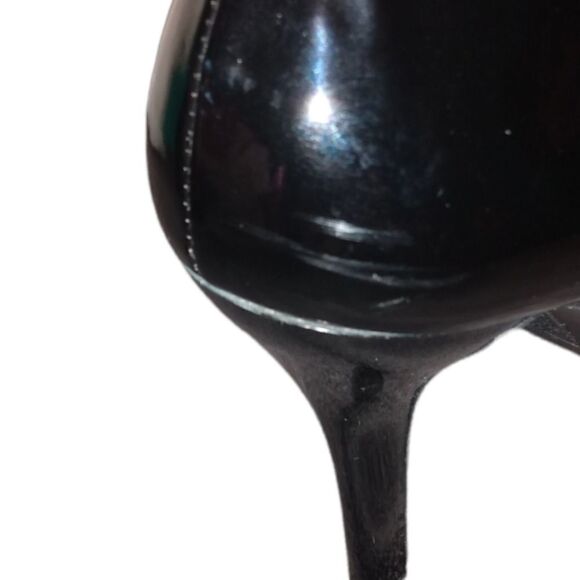 Mootsies Tootsies Glossy Black Heels Round Toe Classic & Timless - Picture 10 of 12